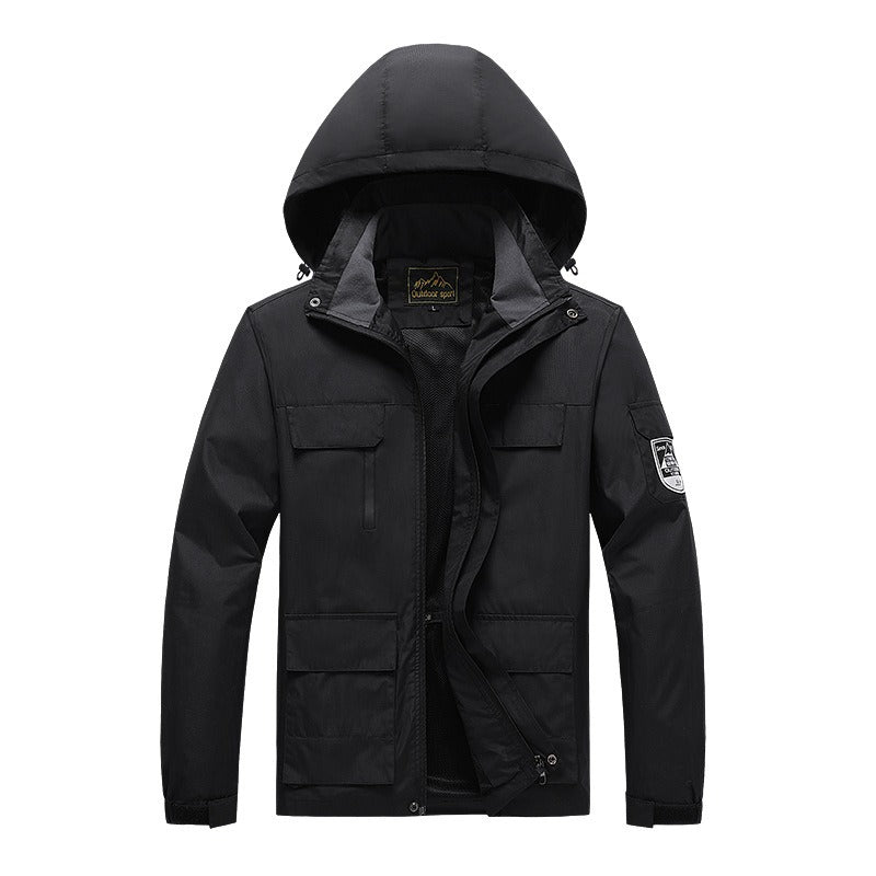 Men’s Utility Jacket – Wind Resistant – Breathable Mesh Lining – Multi Pockets – Regular Fit