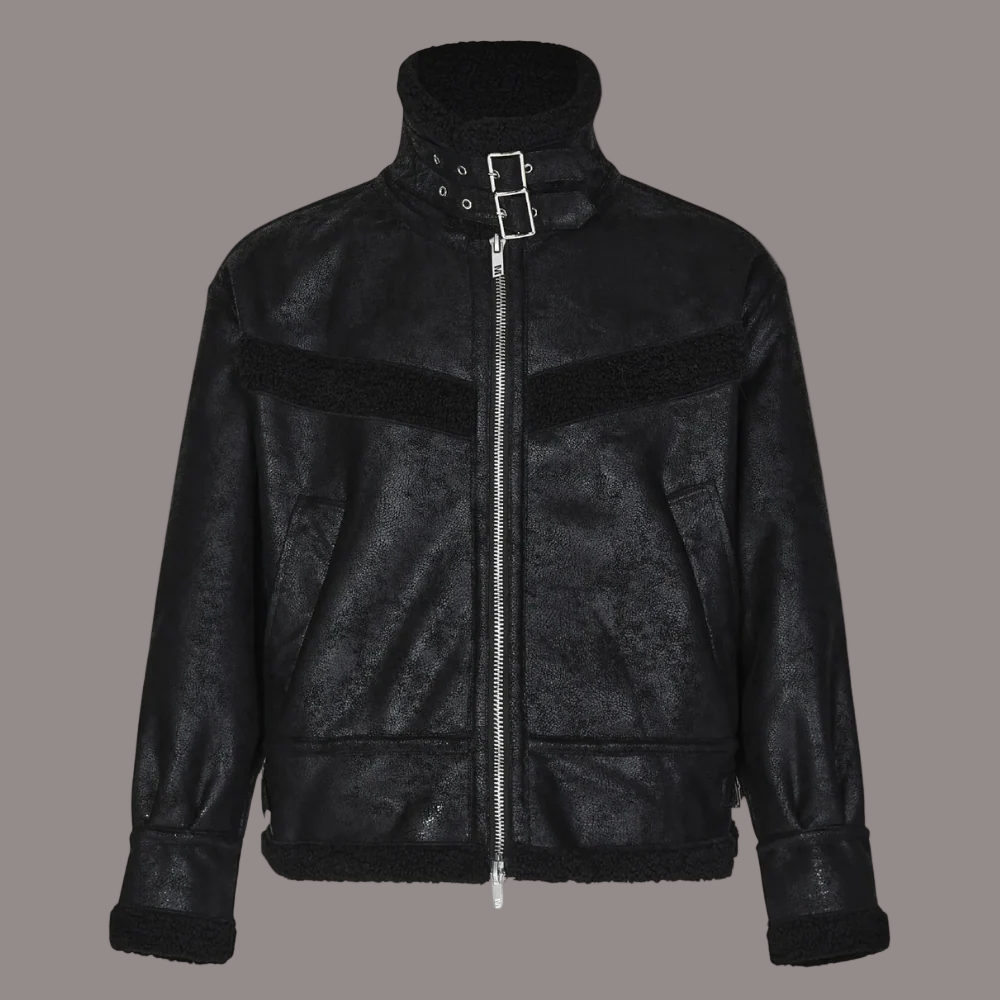 Men’s Bomber Jacket – Relaxed Fit – Soft Shell – Sherpa Trim – Full Zip Front