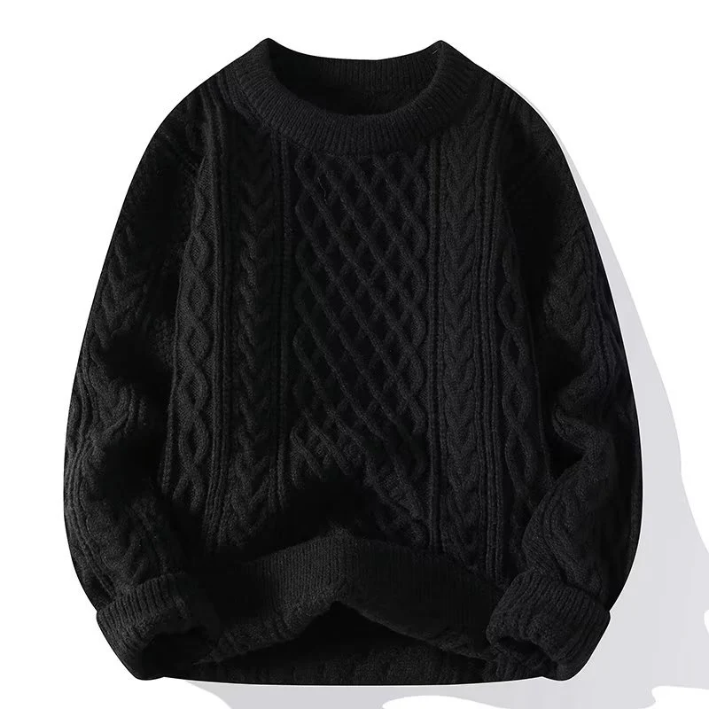 Women’s Sweater – Wool Blend – Relaxed Fit – Cable Knit – Ribbed Crew Neck