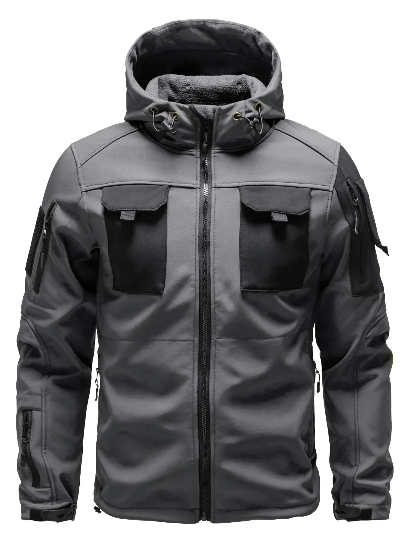 Men’s Bomber Jacket – Regular Fit – Weather-Resistant – Adjustable Hood – Multi-Pocket
