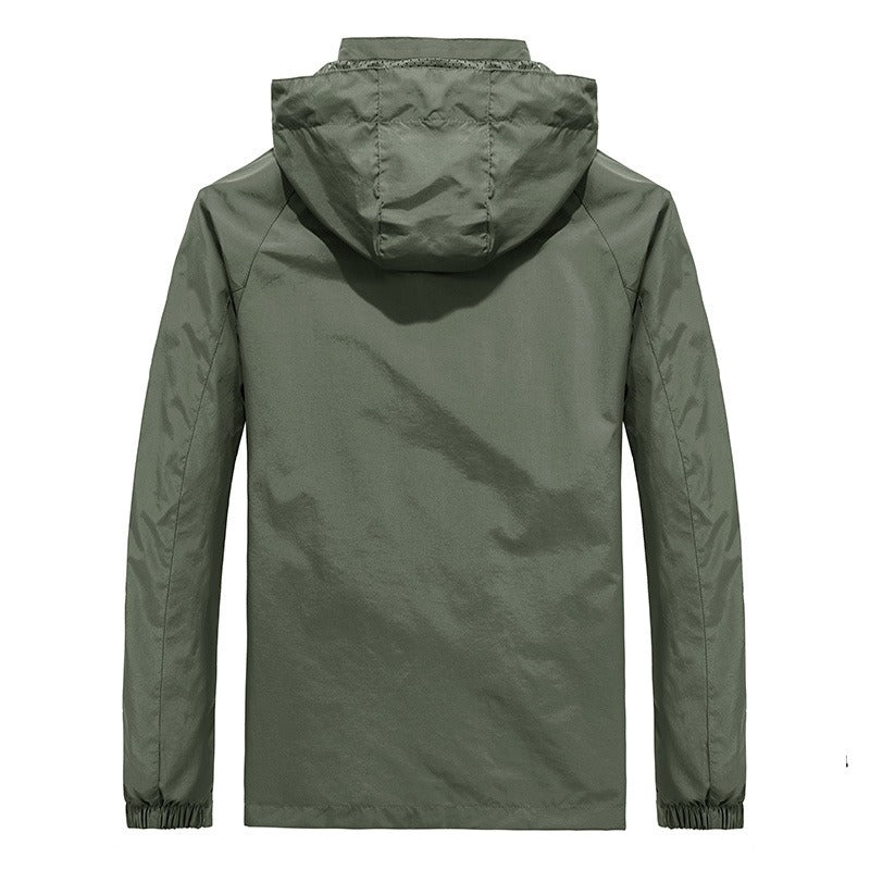 Men’s Hooded Jacket – Lightweight Quick-Dry – Loose Fit – Multi-Pocket Outdoor Wear
