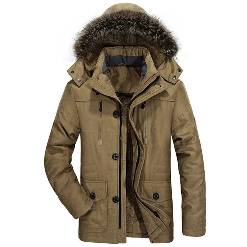 Men’s Parka Jacket – Regular Fit – Plush Lined – Detachable Hood & Faux Fur Trim