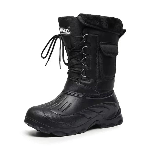 Men’s Mid-Calf Boots – Waterproof – Faux Fur Lined – EVA Sole – Lace-Up Design