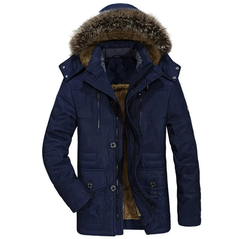 Men’s Parka Jacket – Regular Fit – Plush Lined – Detachable Hood & Faux Fur Trim