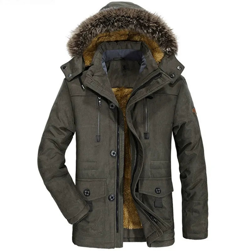 Men’s Parka Jacket – Regular Fit – Plush Lined – Detachable Hood & Faux Fur Trim