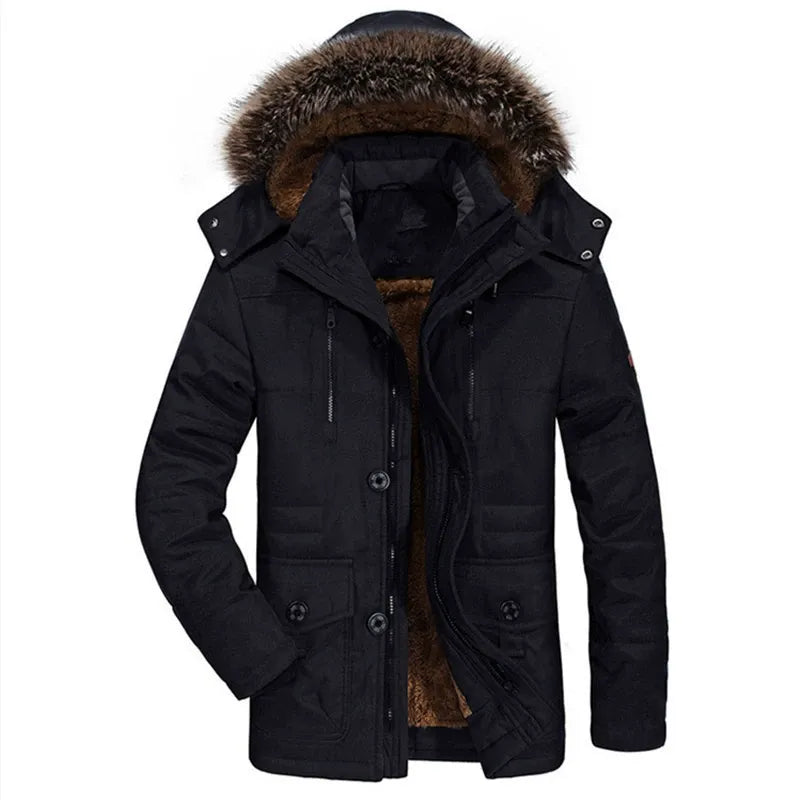 Men’s Parka Jacket – Regular Fit – Plush Lined – Detachable Hood & Faux Fur Trim