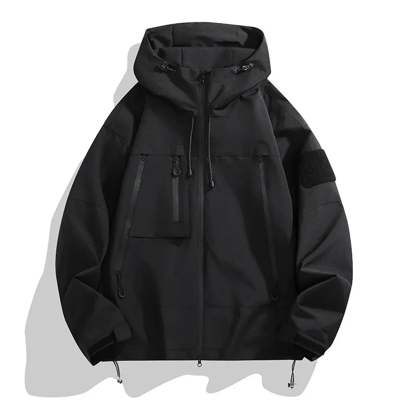 Men’s Jacket – Relaxed Fit – Wind-Resistant – Adjustable Hood – Utility Pockets