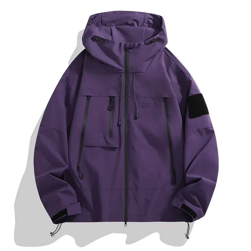 Men’s Jacket – Relaxed Fit – Wind-Resistant – Adjustable Hood – Utility Pockets