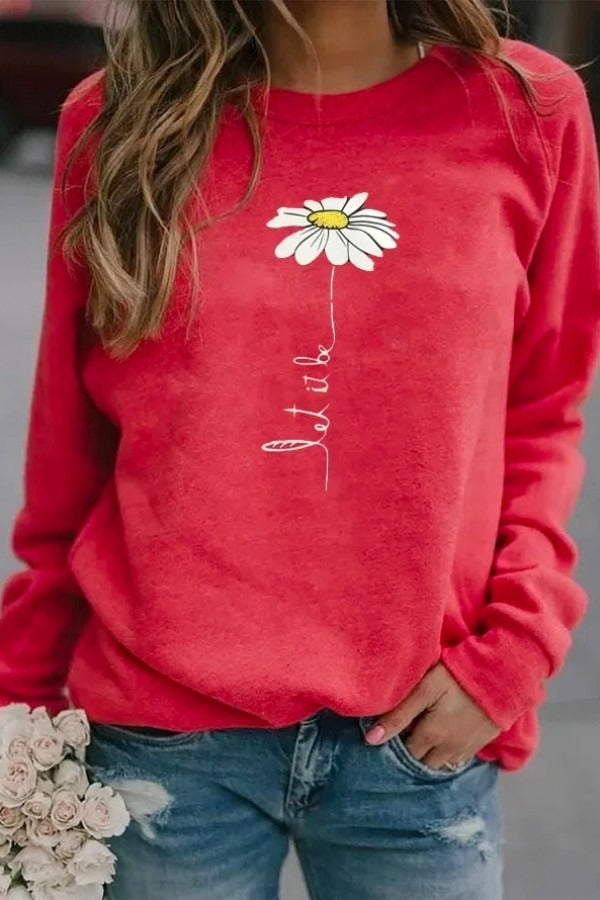 Women’s Sweatshirt – Relaxed Fit – Cotton Blend – Crew Neck – Long Sleeve Casual Top