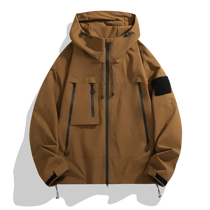 Men’s Jacket – Relaxed Fit – Wind-Resistant – Adjustable Hood – Utility Pockets