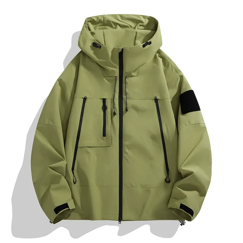Men’s Jacket – Relaxed Fit – Wind-Resistant – Adjustable Hood – Utility Pockets