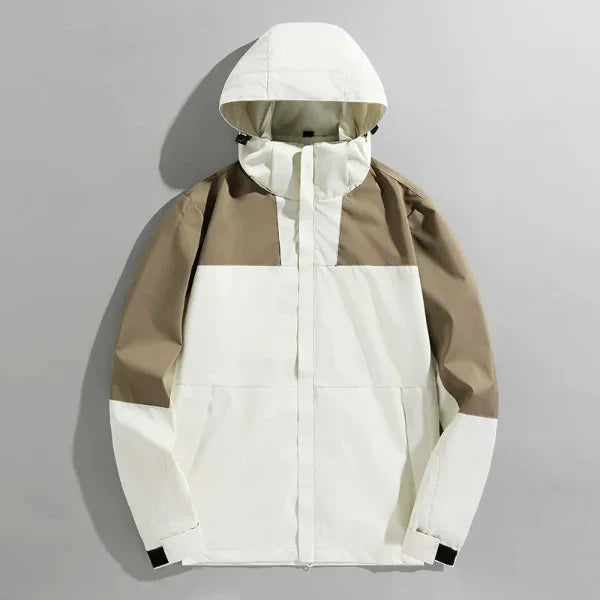 Men’s Outdoor Jacket – Regular Fit – Water-Resistant – Windproof – Detachable Hood