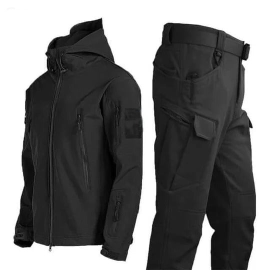 Men’s Two-Piece Set – Full Zip Hooded Jacket – Cargo Pants – Technical Fit Outdoor Wear