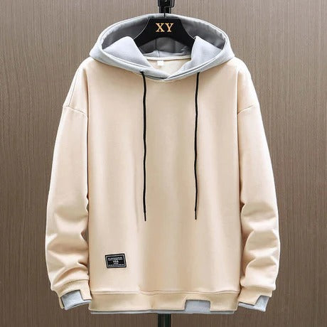 Men’s Hoodie – Relaxed Oversized Fit – Dual-Layer Hood – Ribbed Cuffs – Cotton Blend