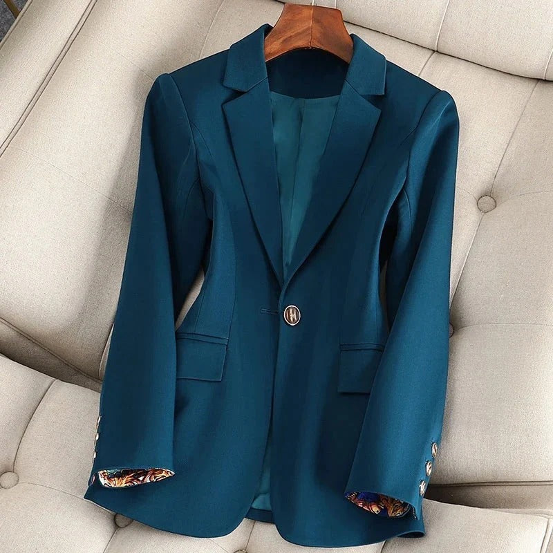 Women’s Blazer – Tailored Fit – Notched Lapel – Single Button – Cuffed Detail