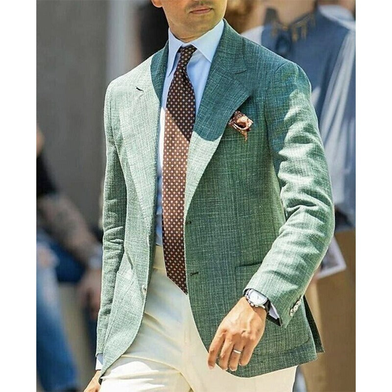 Men’s Suit Jacket – Slim Fit – Wool Blend – Two-Button – Notched Lapel – Tailored Cut