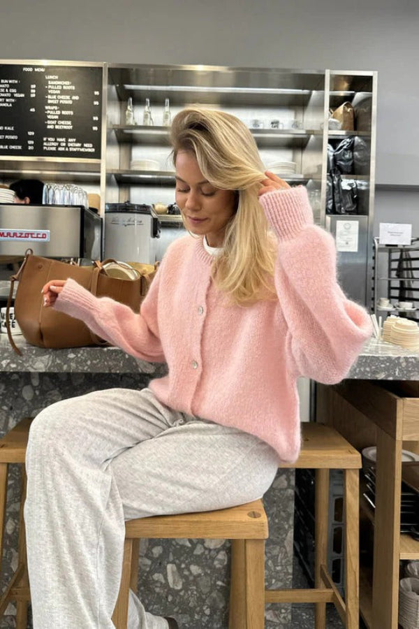 Women’s Cardigan – Soft Knit – Relaxed Fit – Button Front – Ribbed Trim – Hip Length