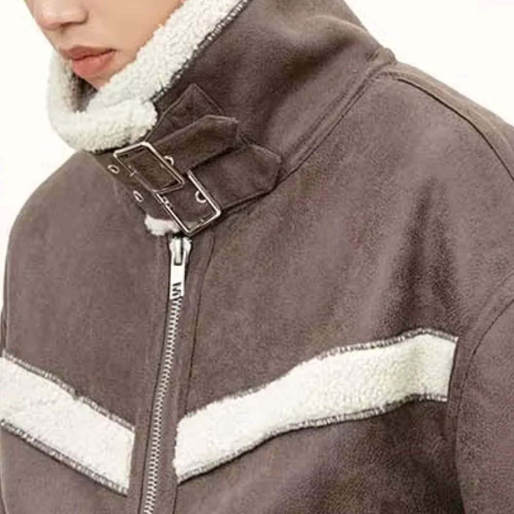 Men’s Bomber Jacket – Relaxed Fit – Soft Shell – Sherpa Trim – Full Zip Front