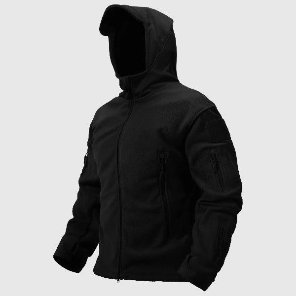 Men’s Thermal Coat – Fleece Insulated – Structured Fit – Hooded with Zipper Closure