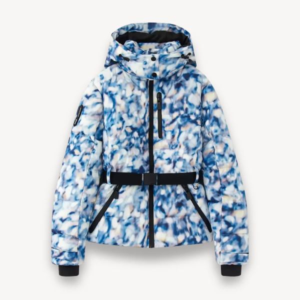 Women’s Puffer Jacket – Fitted Waist – Hooded – Quilted – Zip Front – High Collar