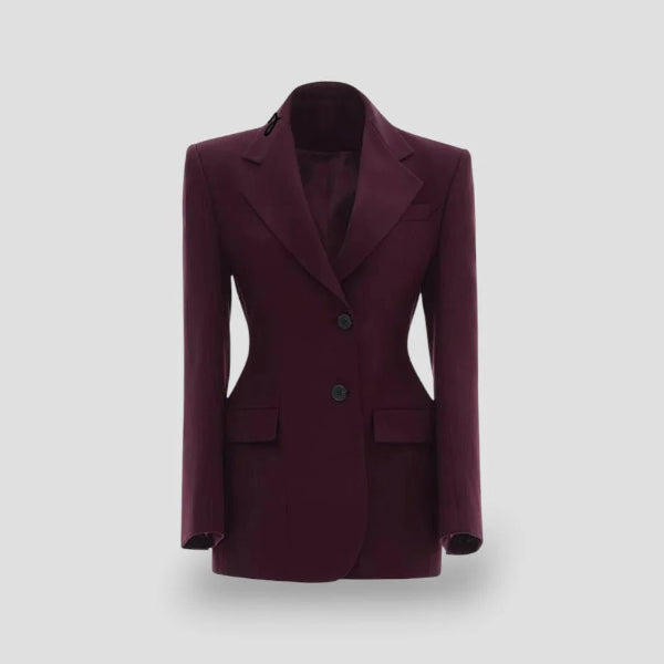 Women’s Blazer Dress – Tailored Fit – Notched Lapel – Button Front