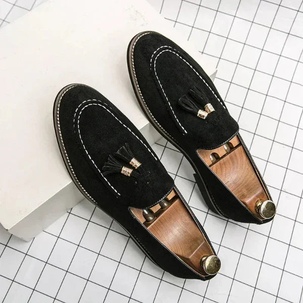 Men’s Loafers – Suede – Tassel Detail – Slip-On Smart Casual Shoe