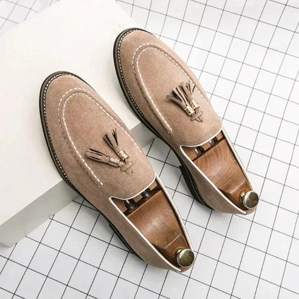 Men’s Loafers – Suede – Tassel Detail – Slip-On Smart Casual Shoe