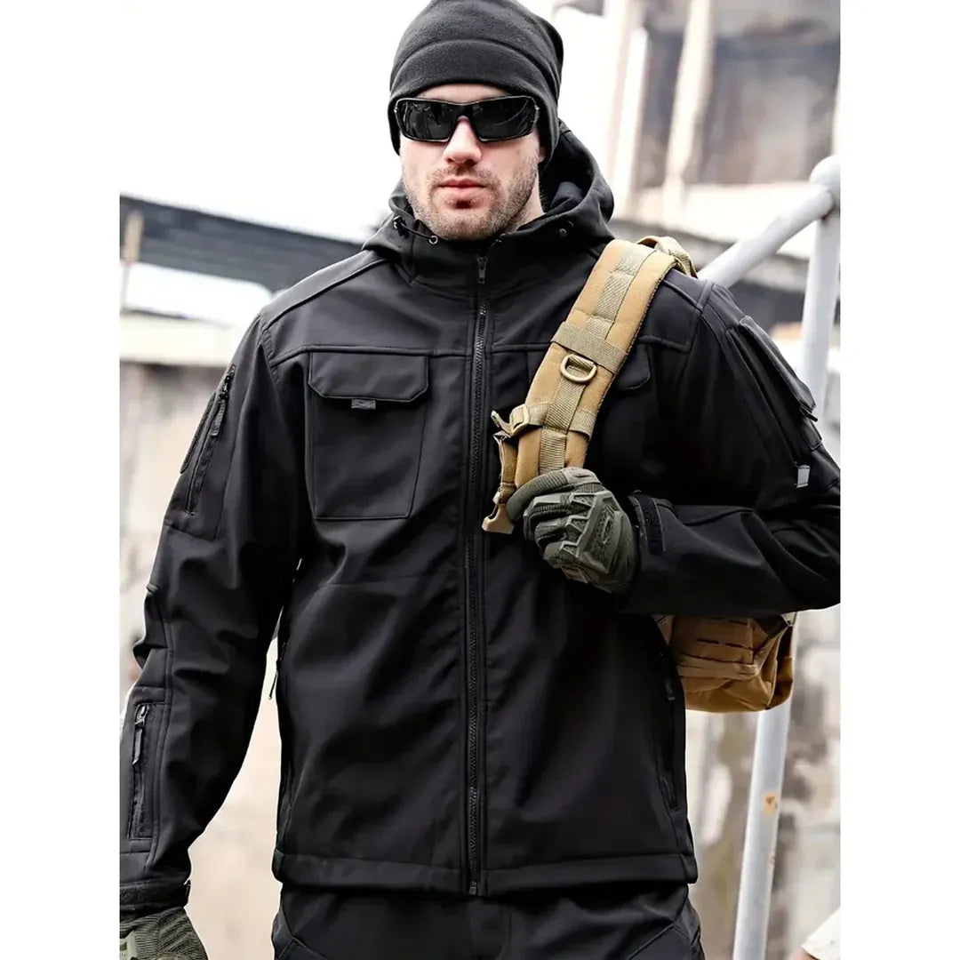 Men’s Bomber Jacket – Regular Fit – Weather-Resistant – Adjustable Hood – Multi-Pocket