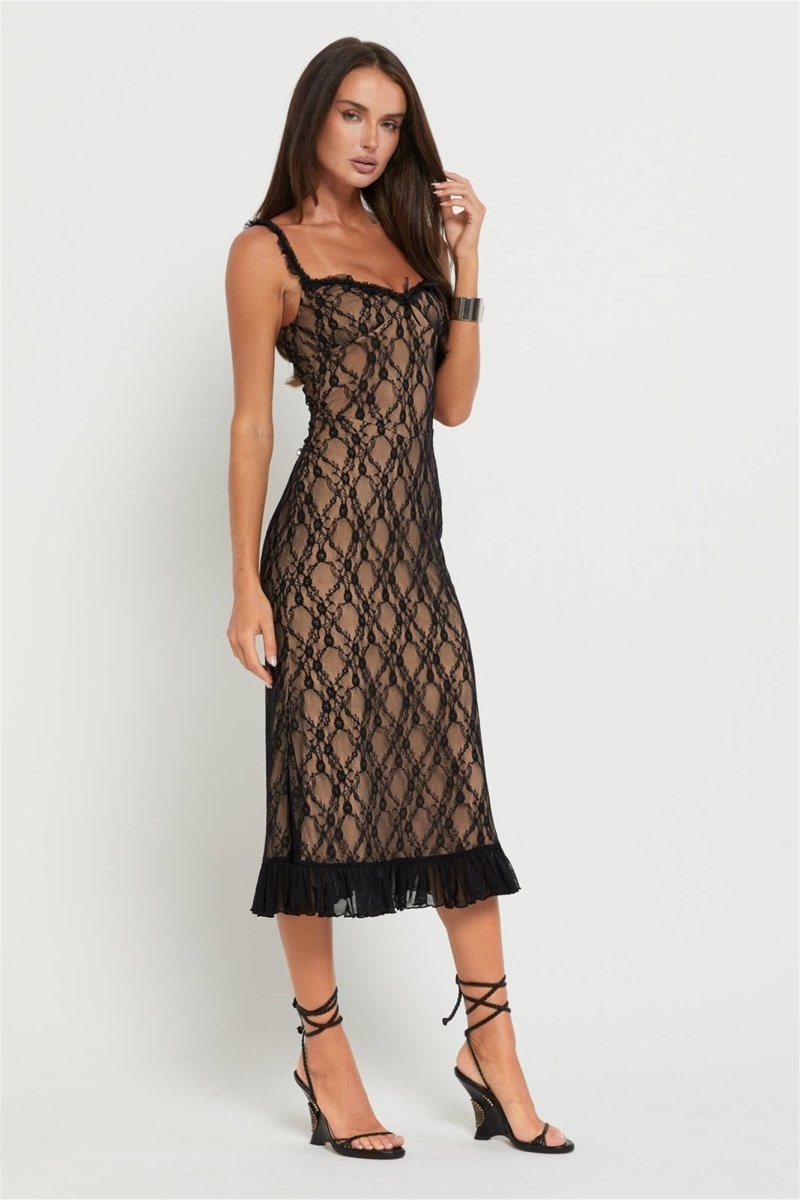 Daniela® | Maxi Dress With Ruffles And Floral Lace