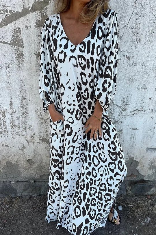 Amberly® | Stylish Loose Leopard Print Dress