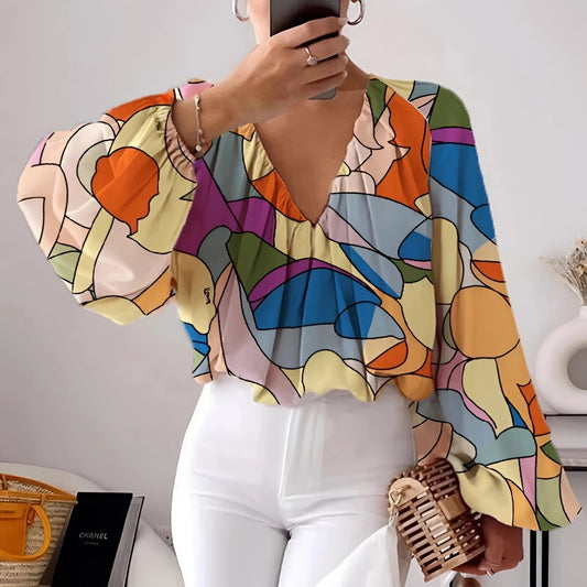 Clotilde® | Stylish Blouse With Geometric Print