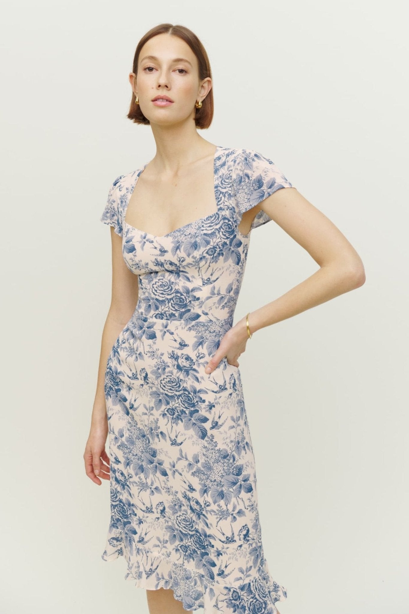 Dafne® | Printed flared midi dress with cutouts