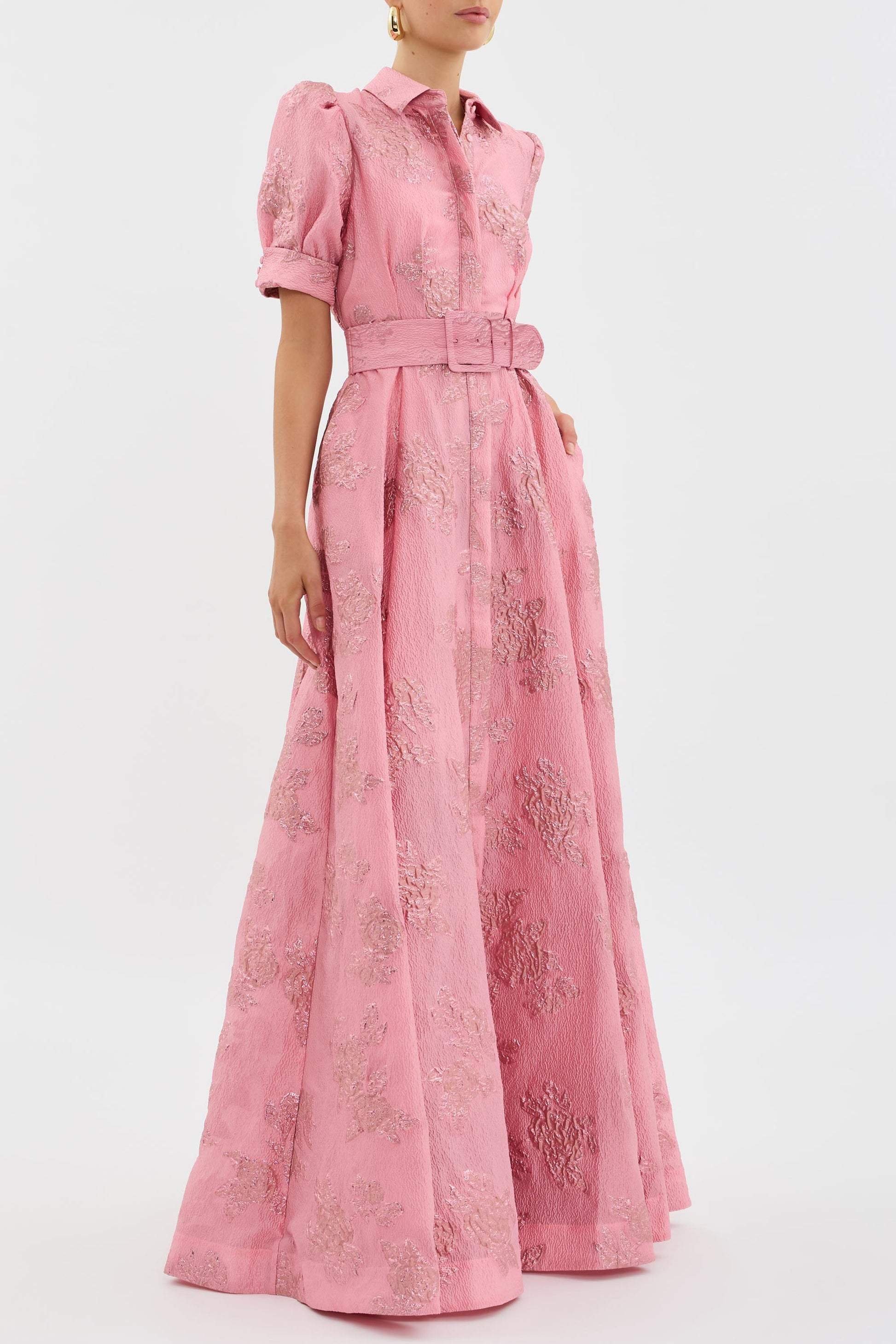 Penny | Elegant Floral Maxi Dress with Belt