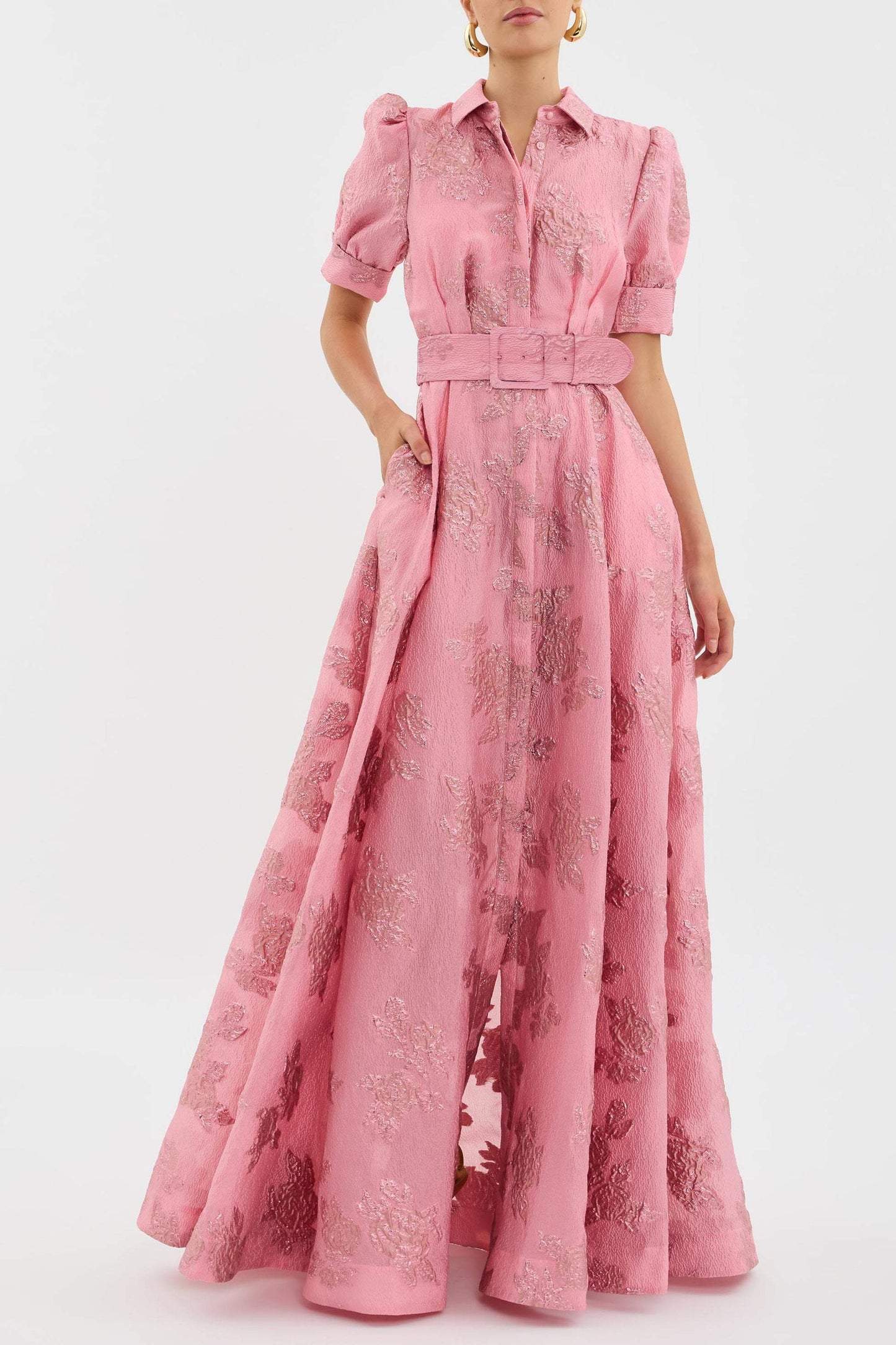 Penny | Elegant Floral Maxi Dress with Belt