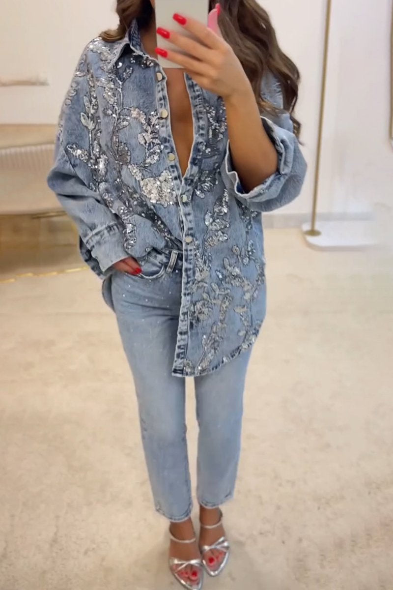 Bronwyn® | Denim and sequin vest