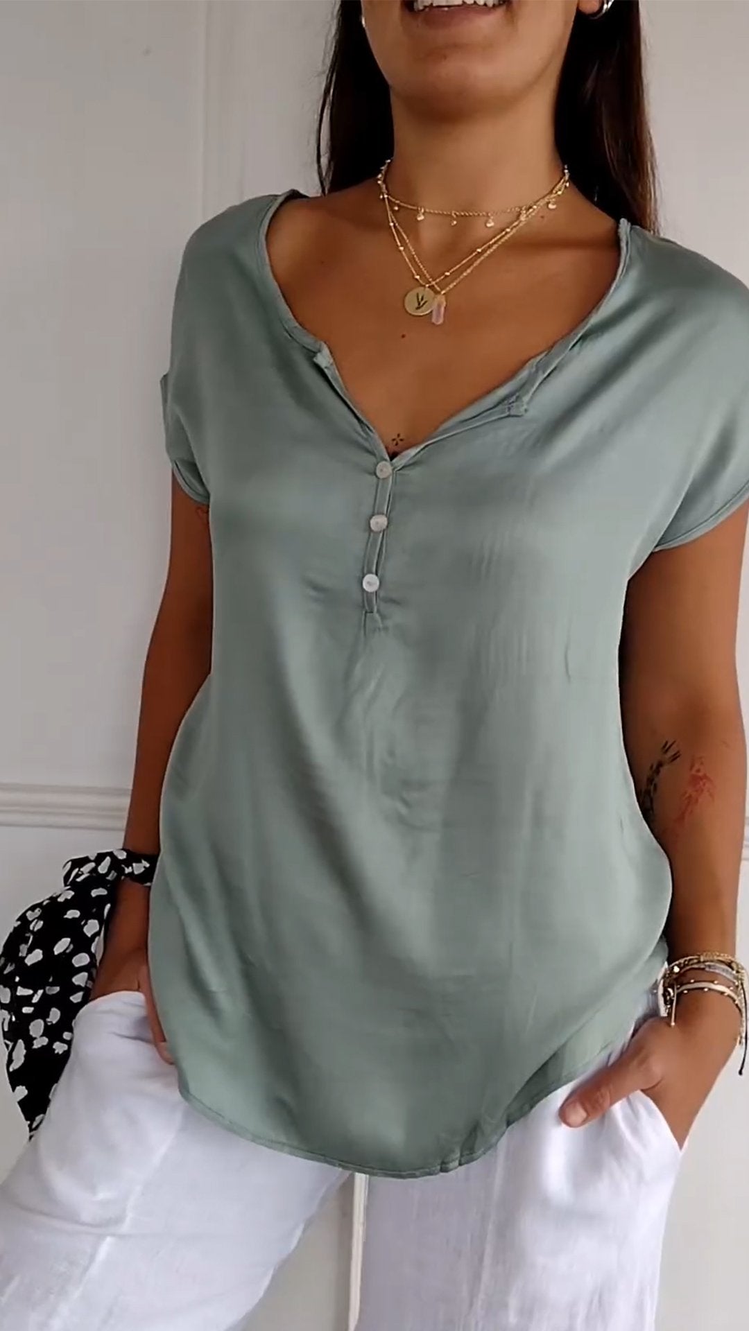 April® | T-shirt with a V-neck in casual elegance