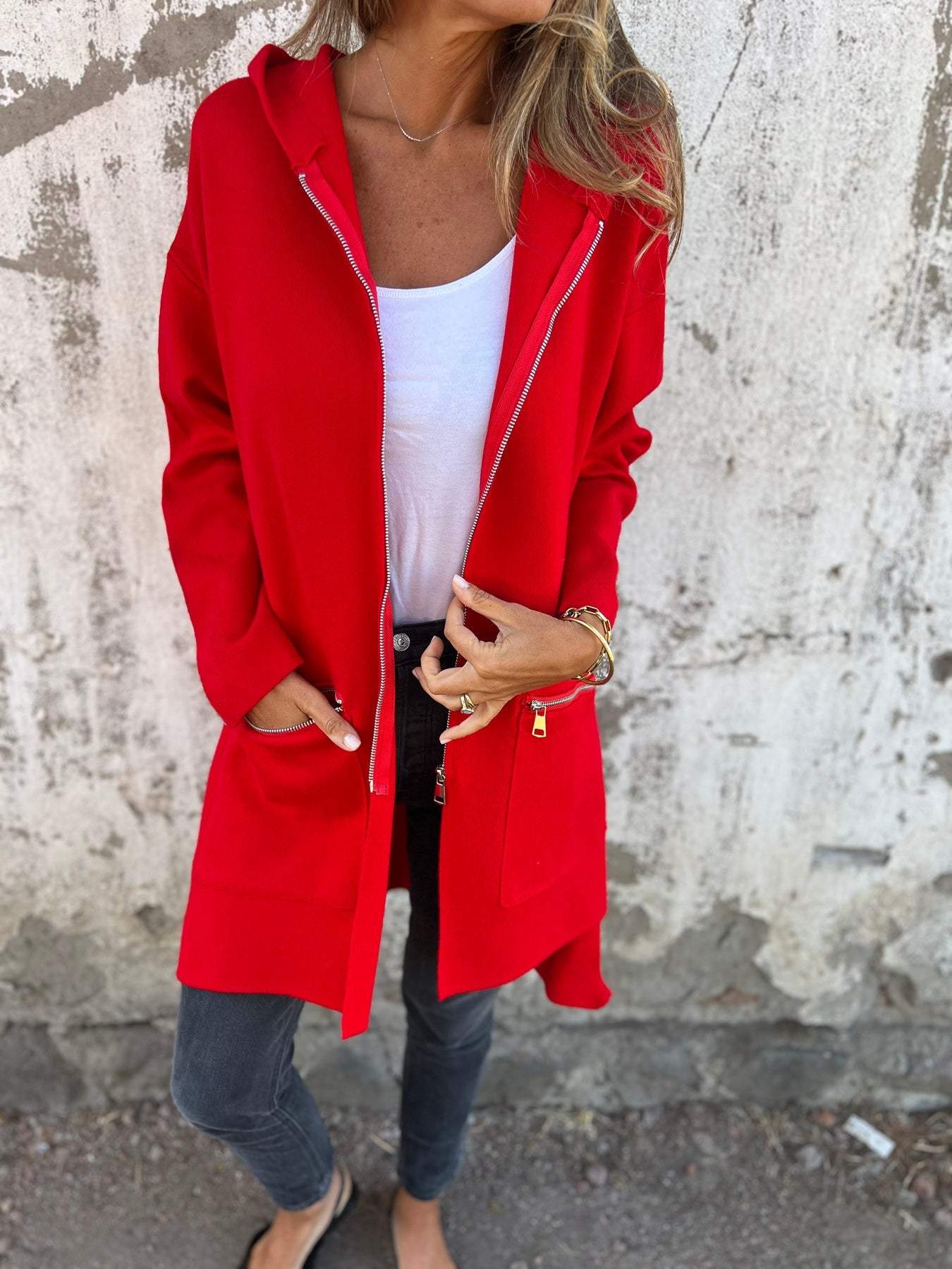Apolonia | Long women's jacket. zipper