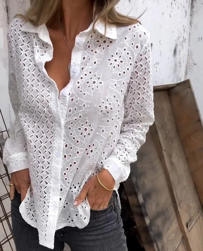 Brylen® | Long Sleeve V-Neck Blouse