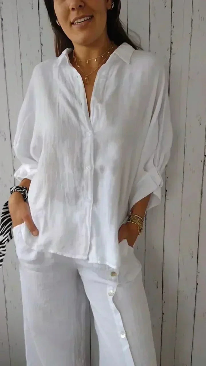 Brute® | Cotton-Linen Blouse With Button Closure