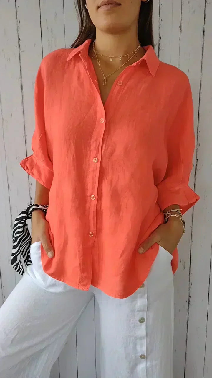 Brute® | Cotton-Linen Blouse With Button Closure