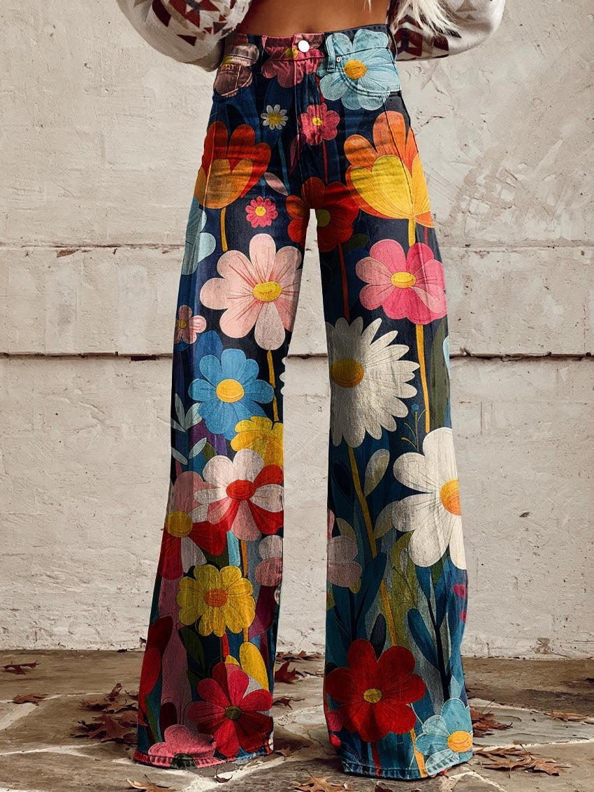 Anastasia® | Women'S Floral Wide Leg Trousers