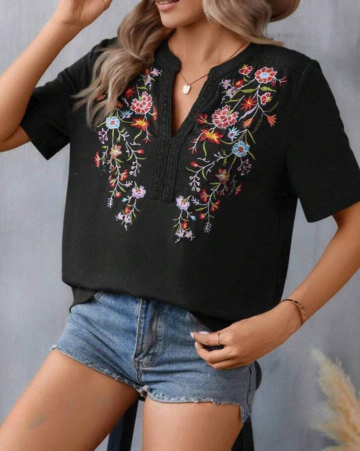 Aslaug® | Patchwork Lace Blouse For Women