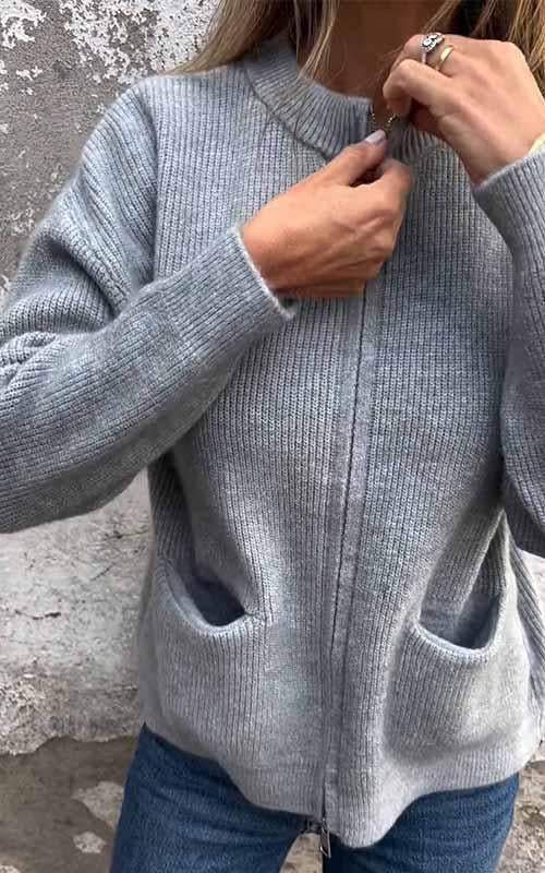 Calixta | Cotton zip-up cardigan