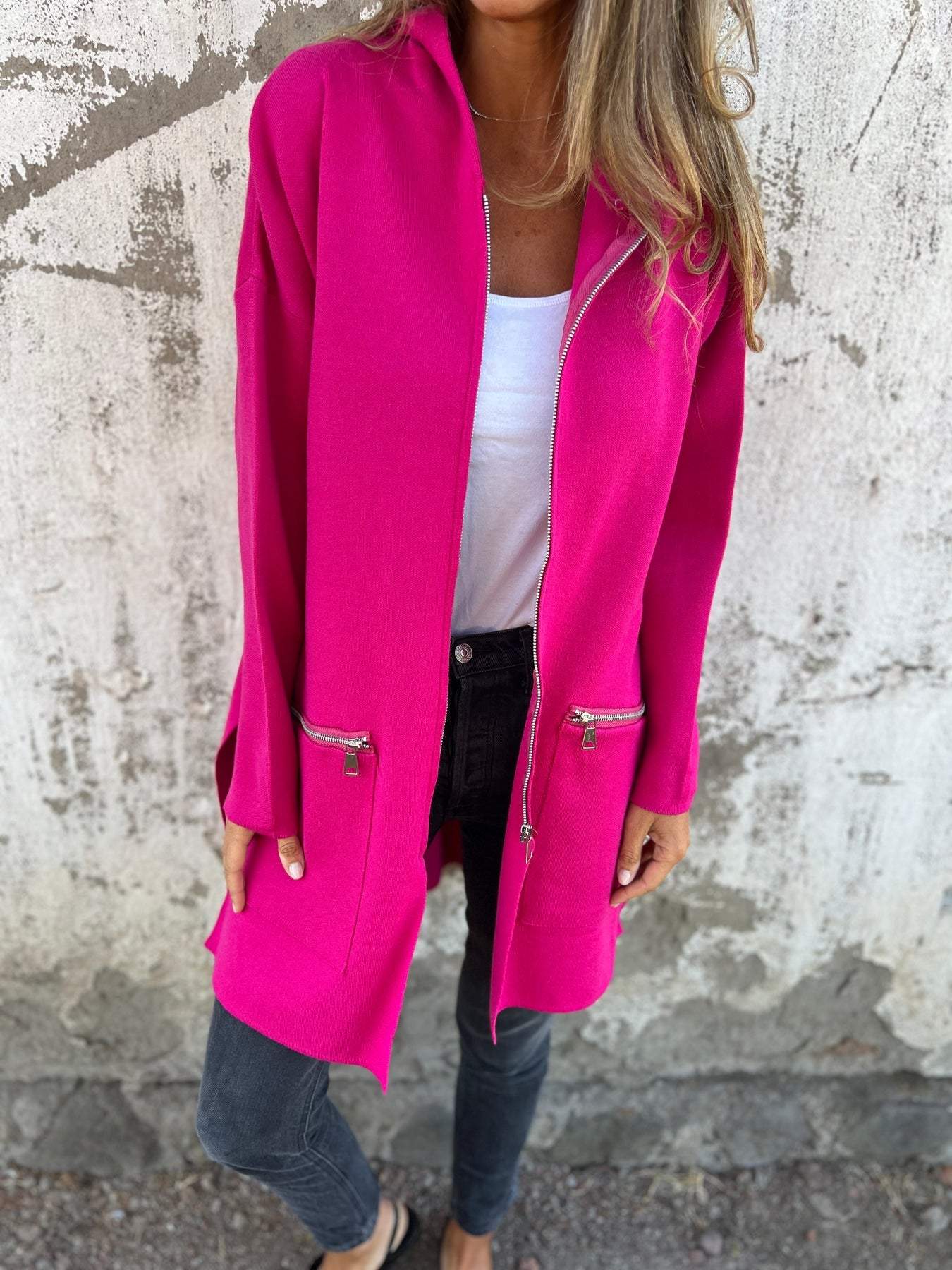 Apolonia | Long women's jacket. zipper