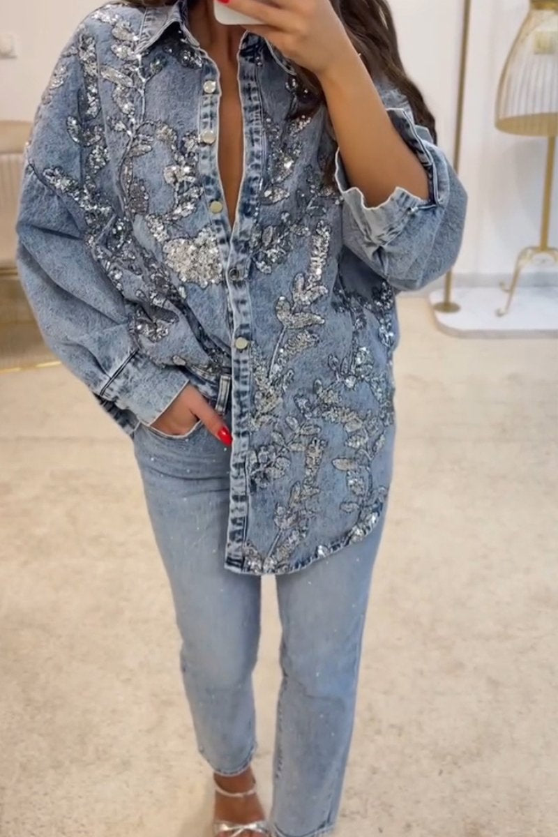 Bronwyn® | Denim and sequin vest
