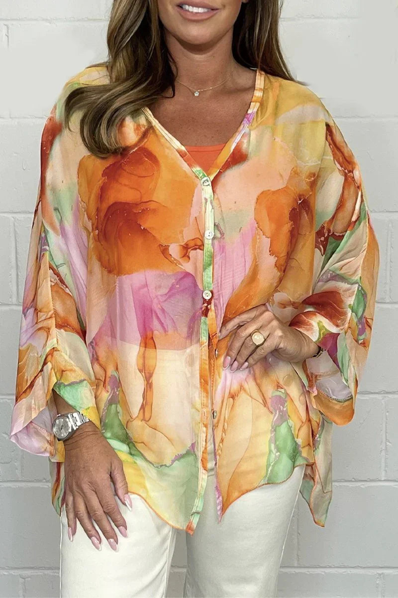 Aretusa® | Floral Button-Down Blouse