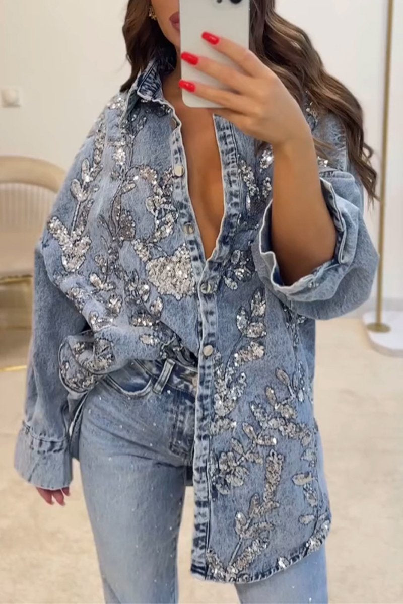 Bronwyn® | Denim and sequin vest
