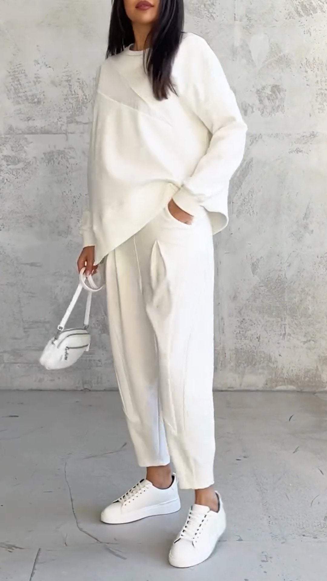 Amelia® | Casual crew neck long sleeve two piece set for women