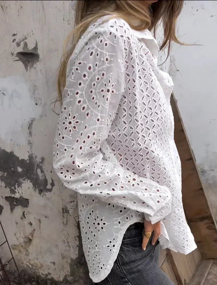 Brylen® | Long Sleeve V-Neck Blouse
