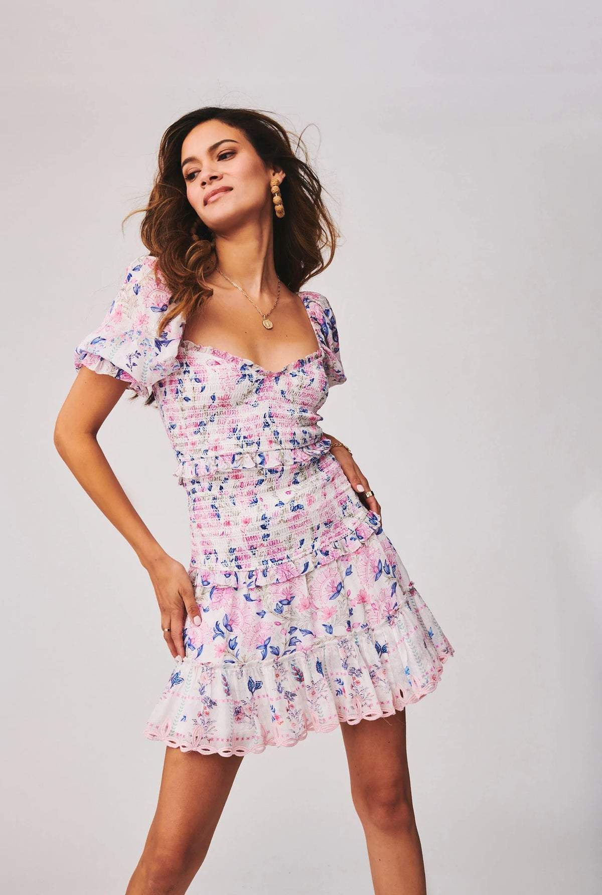 Elisa® | Striped mini dress with ruffles